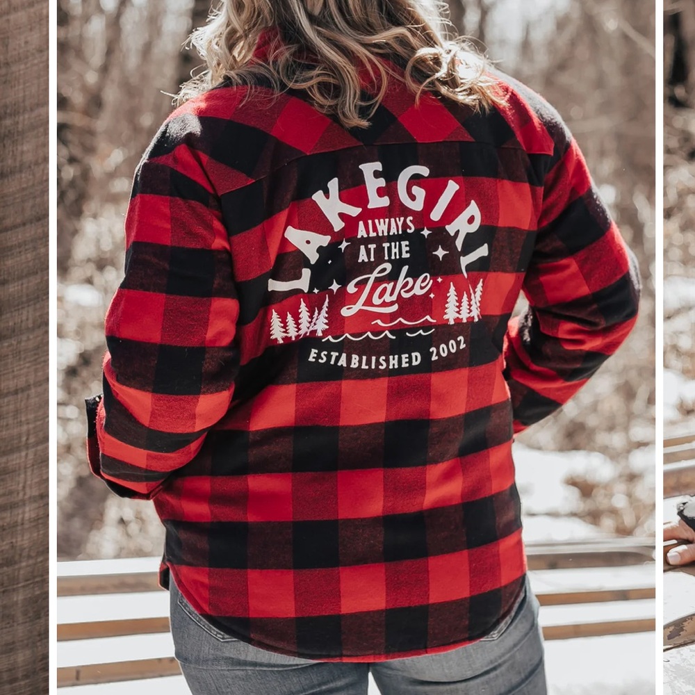 Lake girl Red and Black Buffalo Plaid Shacket Jacket